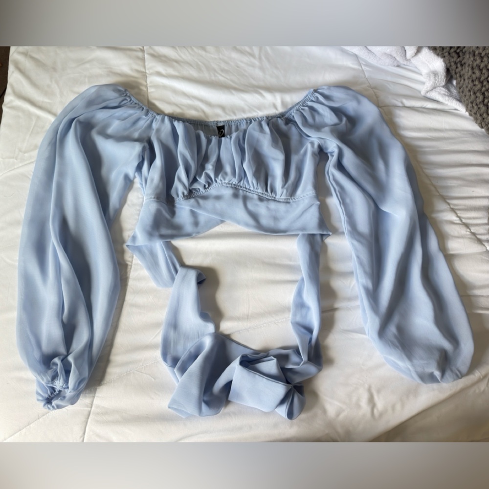 Windsor Sky Blue Off-Shoulder Top Size M